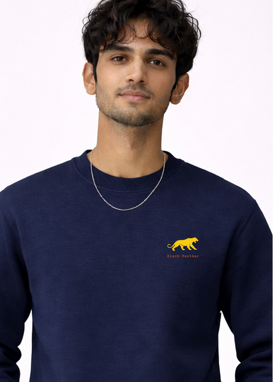 Black Panther Embroidery Unisex Sweatshirt